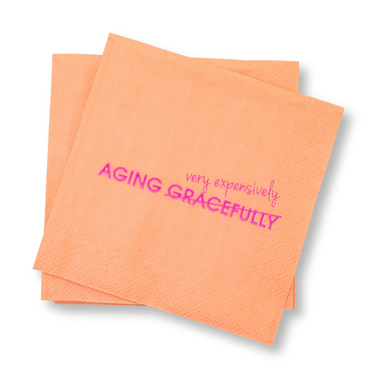Aging Very Expensively - Funny Birthday Cocktail Napkin
