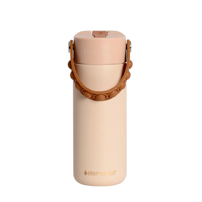 Fidget Handle Kids Stainless Bottle 18oz Beige