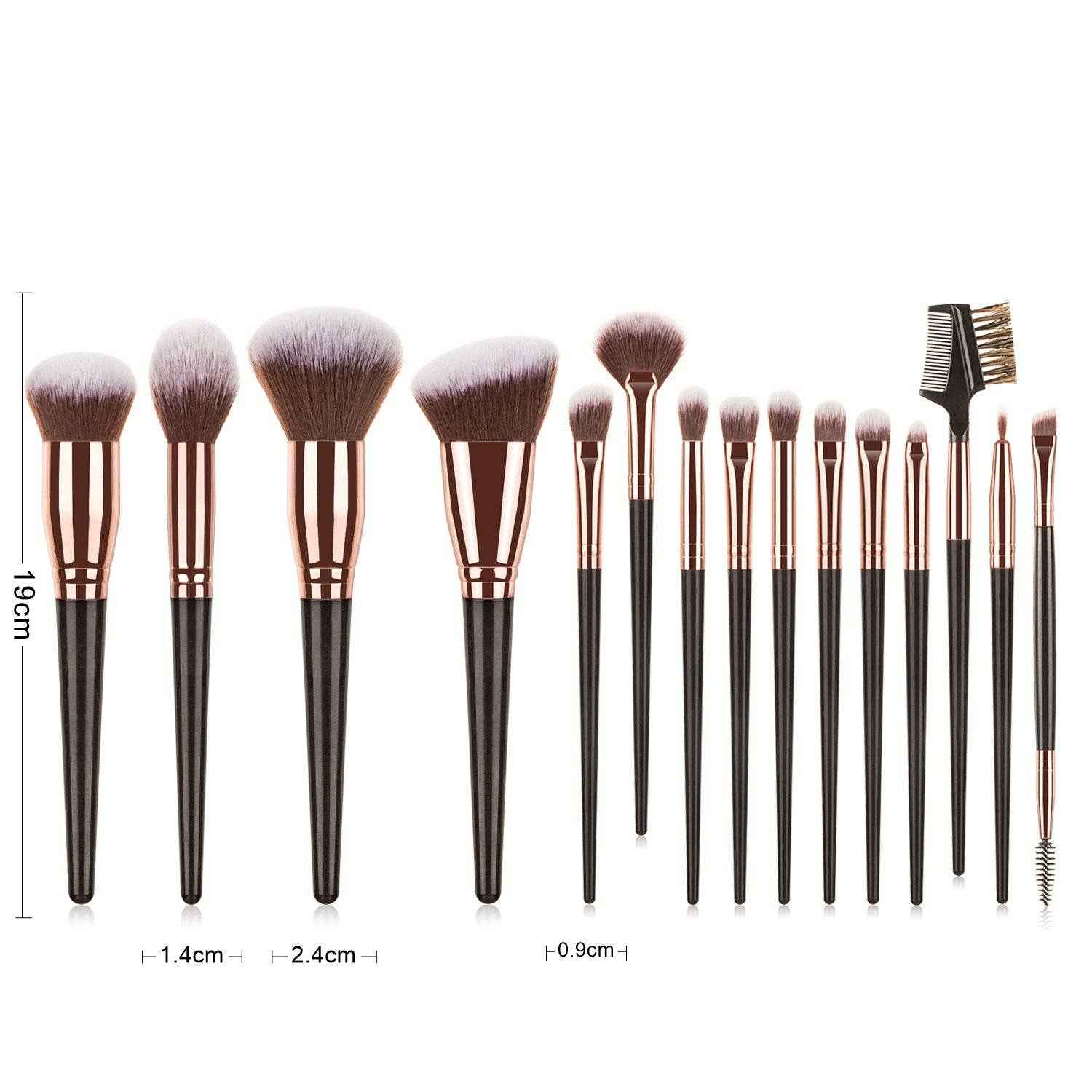 5PCS Ceramic Rhinestone Make Up Brush Set CR0016: Gold