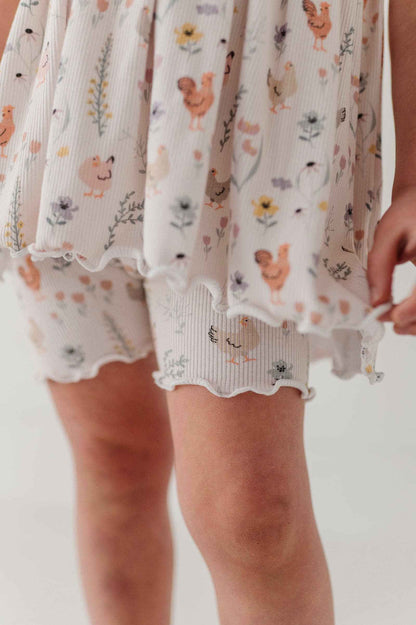 Babysprouts Girl's Babydoll Set: Floral Chickens / 0-3M