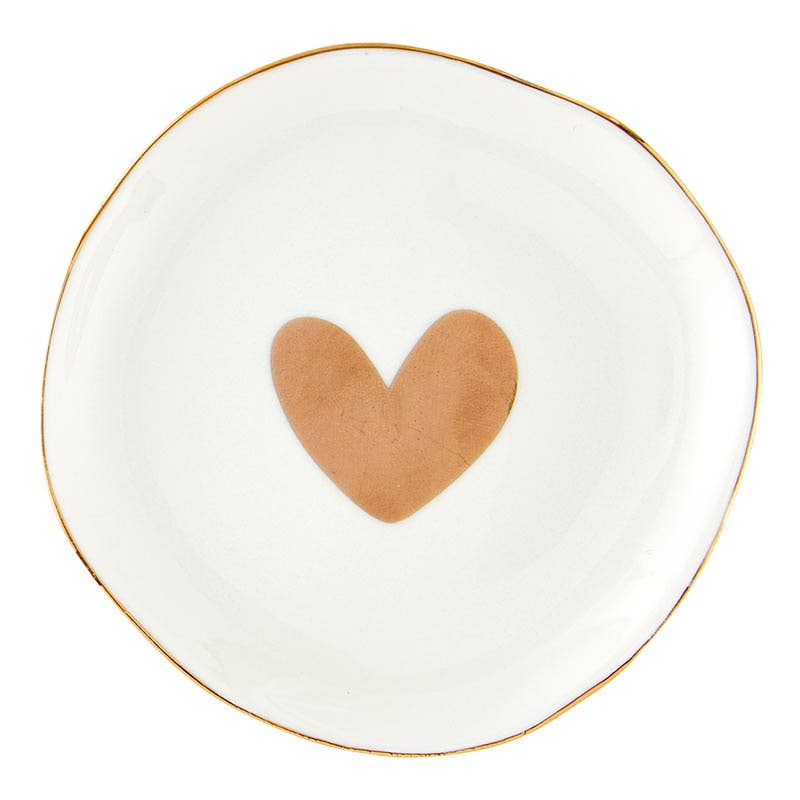 Bella Sleep + Spa - Ceramic Tray - Gold Heart