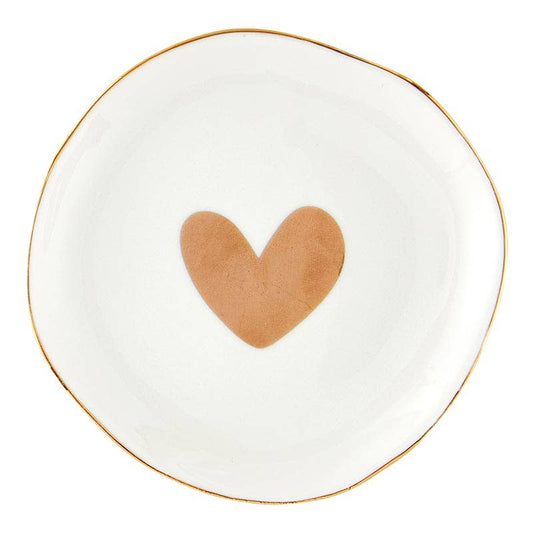 Bella Sleep + Spa - Ceramic Tray - Gold Heart