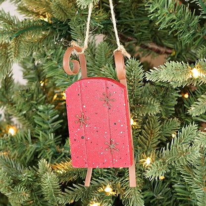 Red snow sleigh ornament