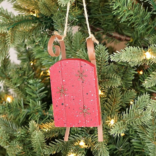 Red snow sleigh ornament