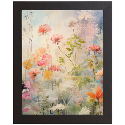 Floral Moment 1 Flowers Pastel Framed Art Sign Decor