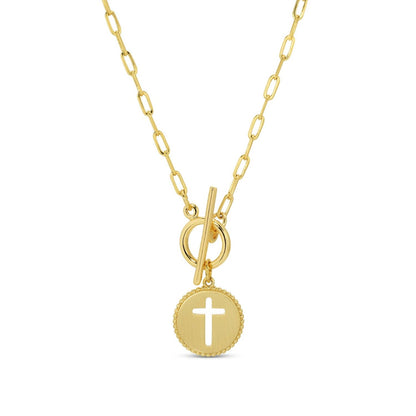 Collar con clip en forma de cruz