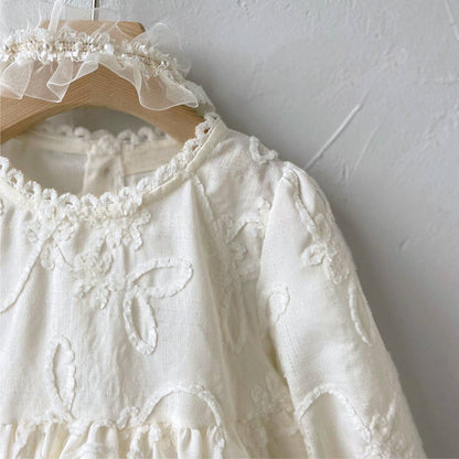 Baby Girl Jacquard Embroidered Romper