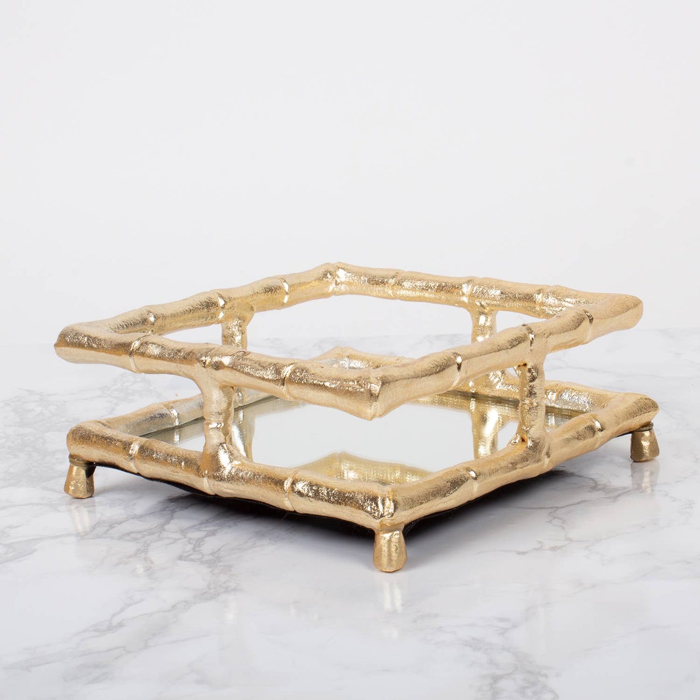 8 Oak Lane - Gold Bamboo Cocktail Napkin Tray