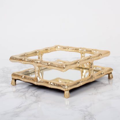 8 Oak Lane - Gold Bamboo Cocktail Napkin Tray