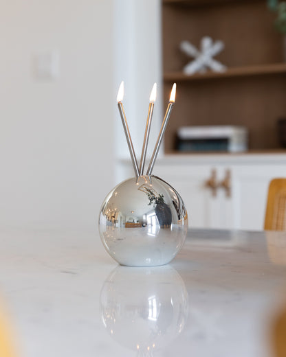 Neva Silver Metallic Vase for Everlasting Candles
