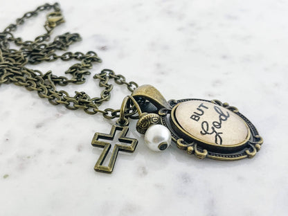 Ivy Barn Designs - Collar "Pero Dios". Joyería inspiradora para tienda cristiana.