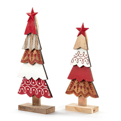 Wood Layered Trees - 2 Assorted