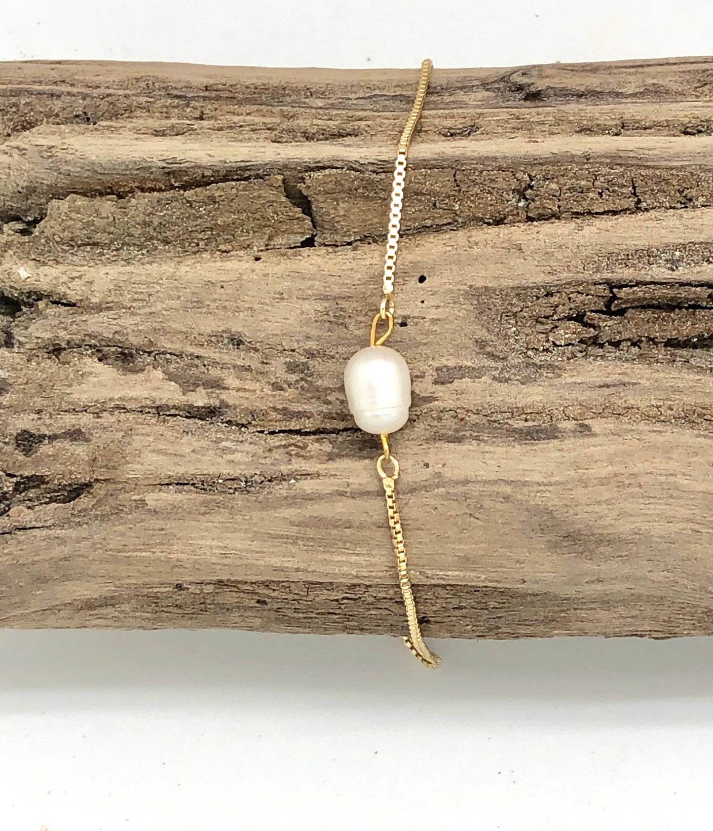 Bracelet Drawstring Single Freshwater Pearl Gold