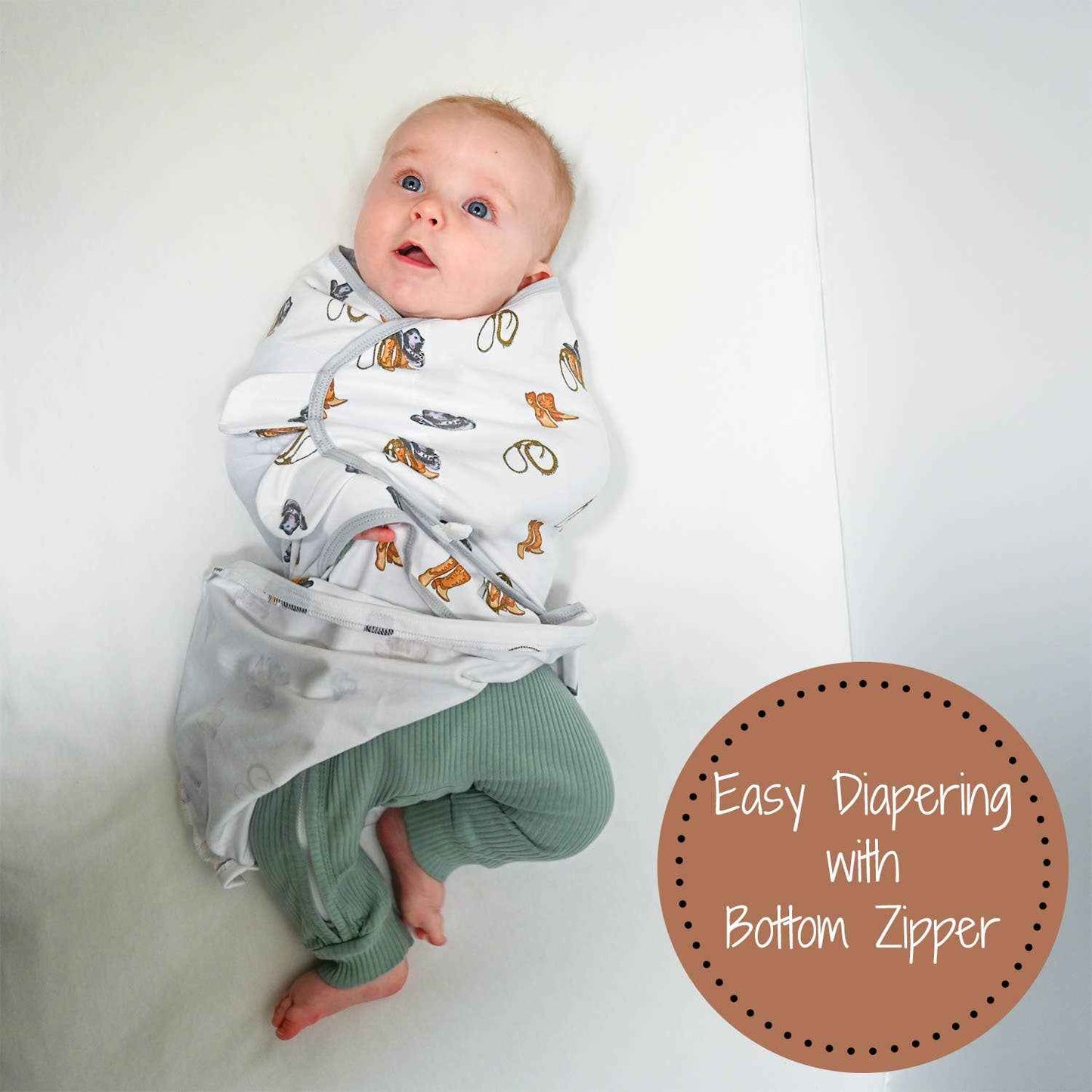LollyBanks - Life Is Better In Boots Baby Sleep Swaddle Organic Cotton