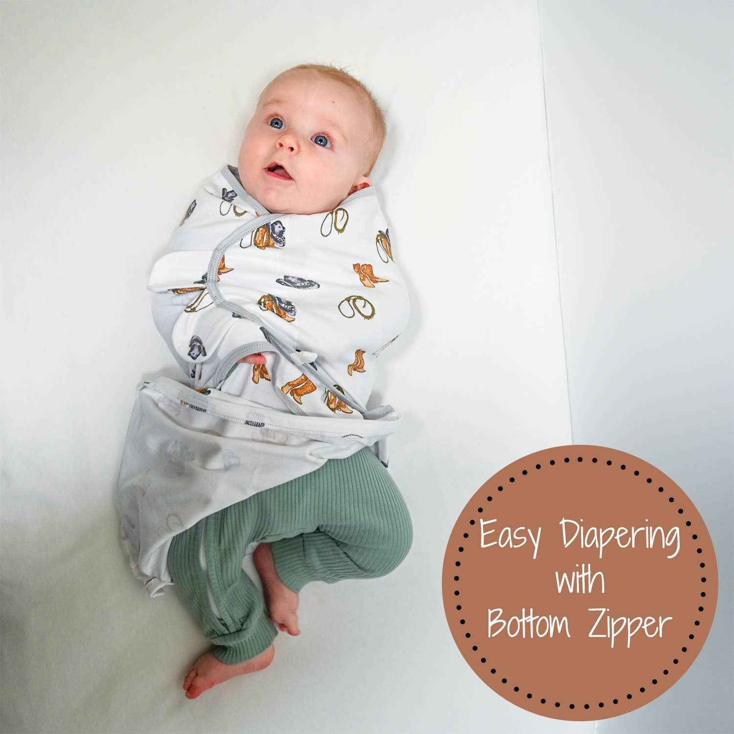 LollyBanks - Life Is Better In Boots Baby Sleep Swaddle Organic Cotton
