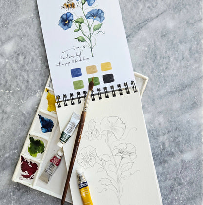 Watercolor Workbook, Spiral Bound, Birth Month Flowers