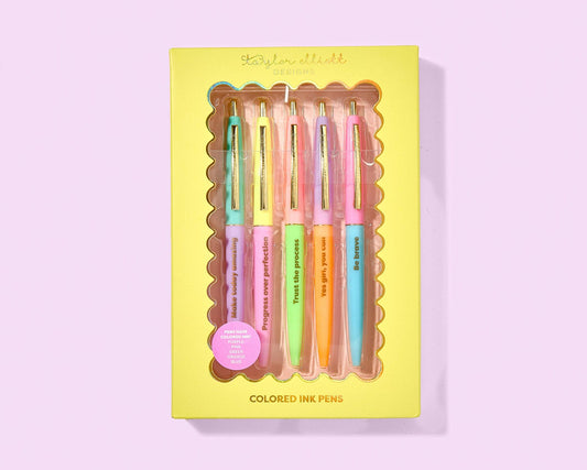 Taylor Elliott Designs - Pen Set - Motivational - Affirmations - 5 Piece Set