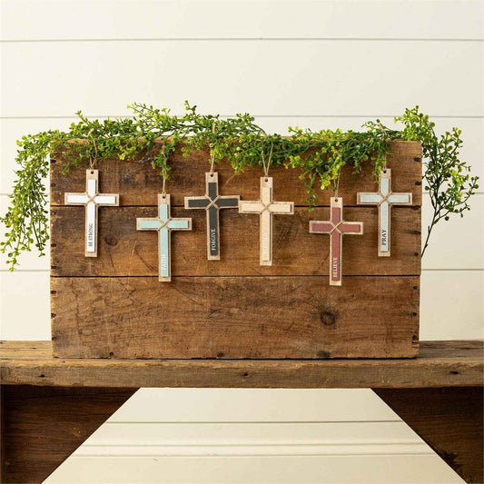Ornaments - Inspirational Cross (PK/12 AST)