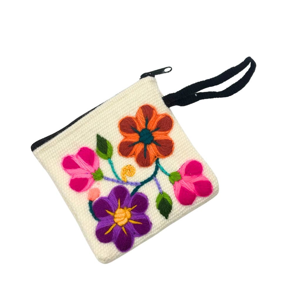 Peruvian Coin Purse - Embroidered Floral, Assorted