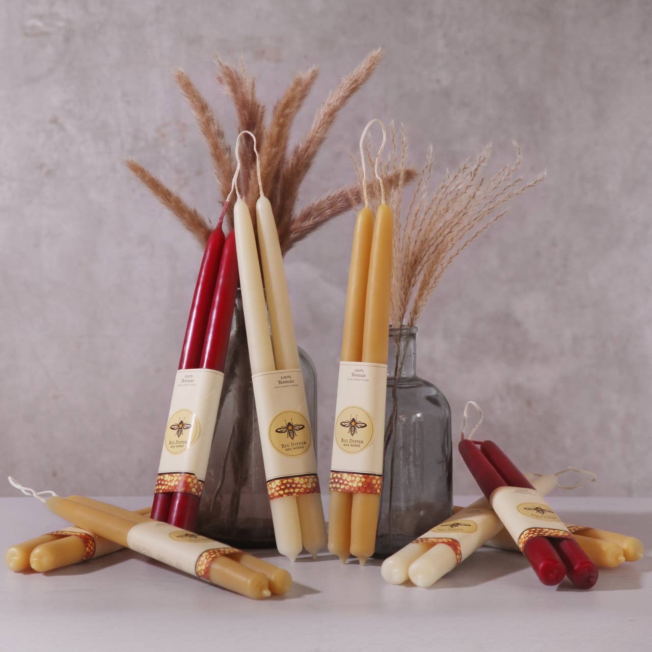 Velas cónicas de cera de abeja 100% pura