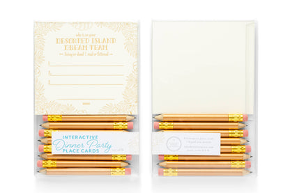 Tarjetas para marcar los puestos en una cena | Isla desierta