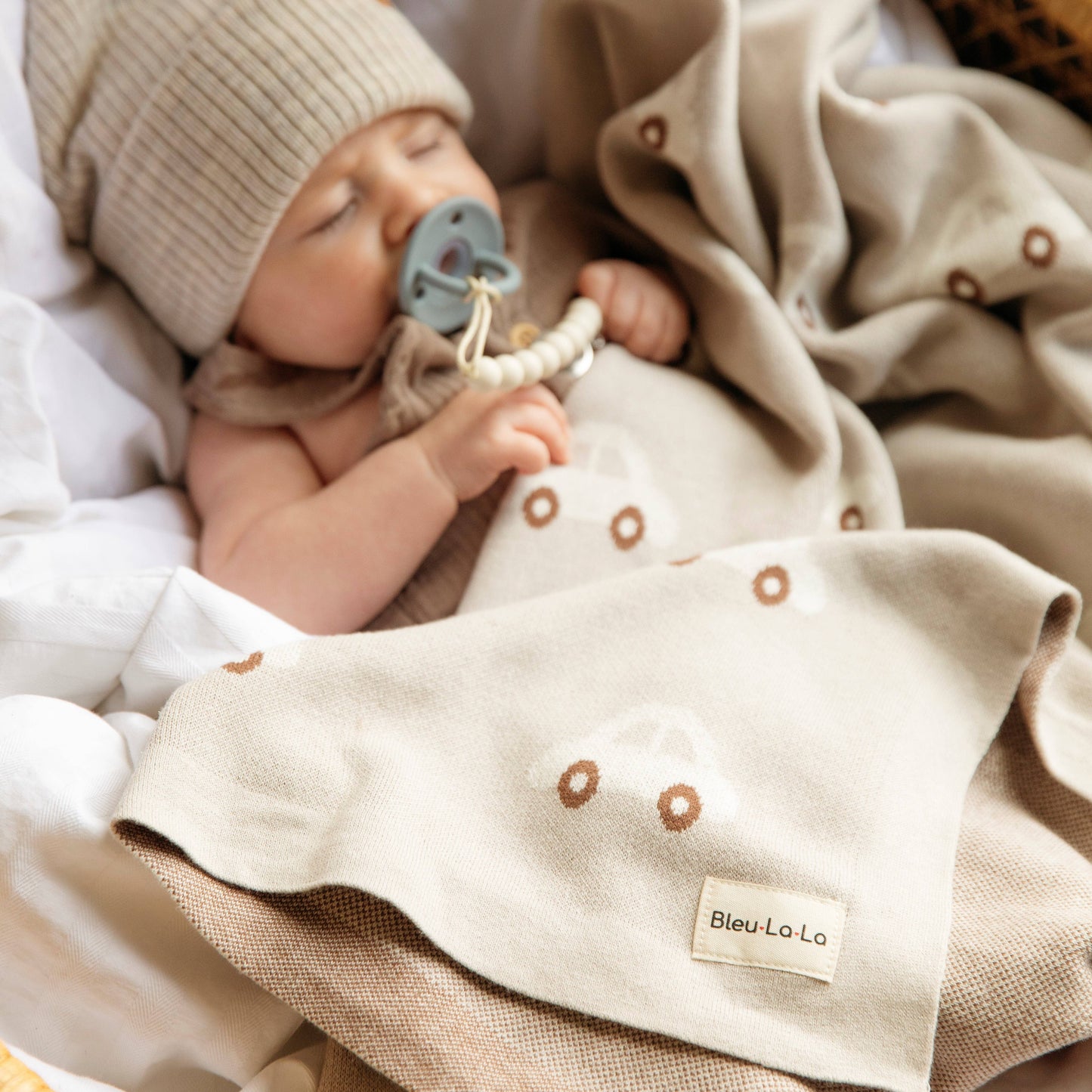 Receiving Swaddle Baby Blanket - Cars: Cream