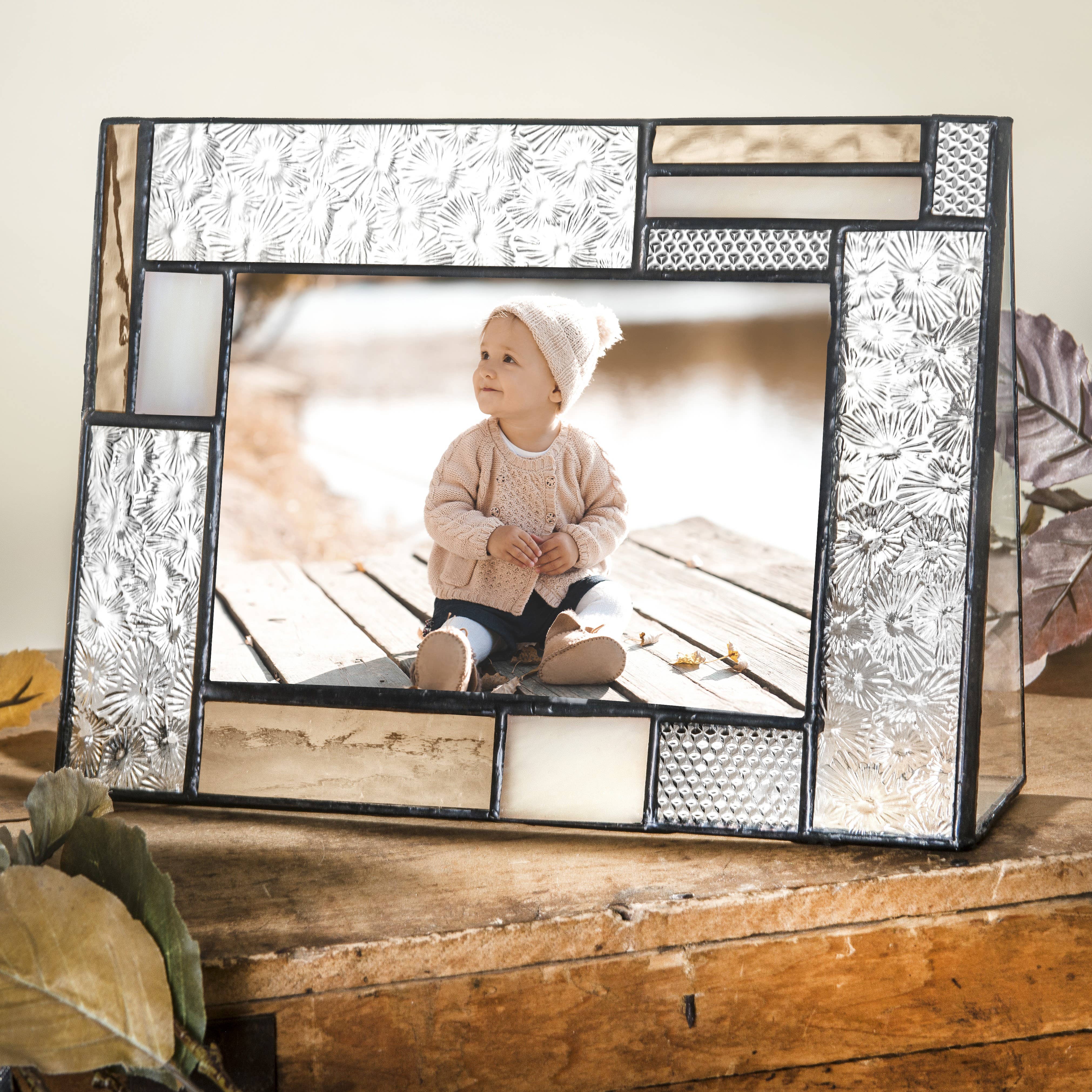 Peach & Ivory Stained Glass Picture Photo Frame - Thumbnail 2