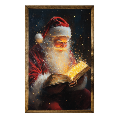 SANTA READING GLOWING BOOK