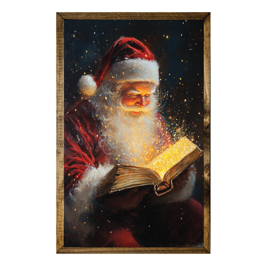 SANTA READING GLOWING BOOK
