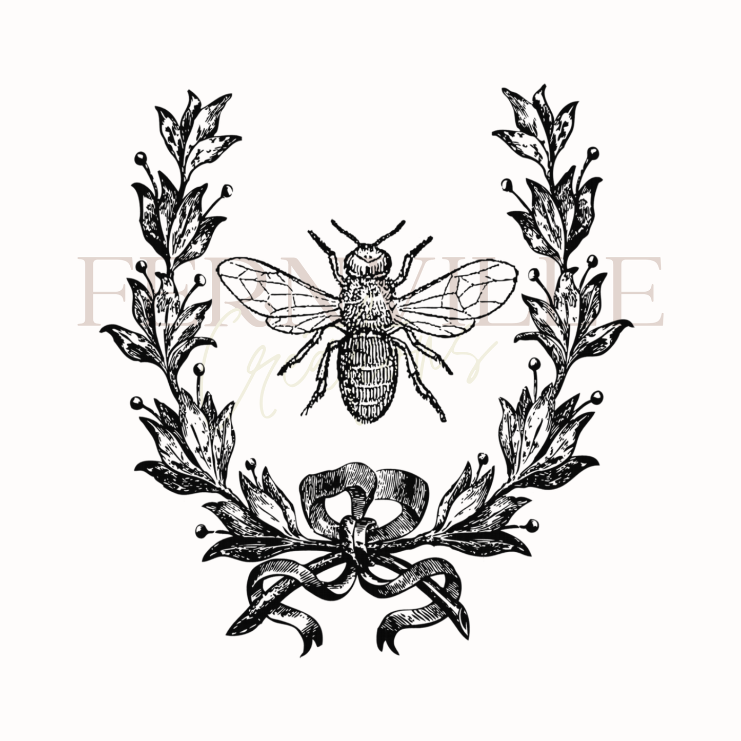 Black and White Guest Towel, Black Bee on Fingertip Towel