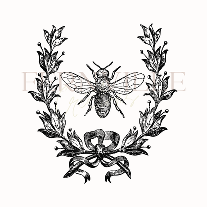 Black and White Guest Towel, Black Bee on Fingertip Towel