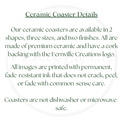 Coastal Cottage Mosaic Ceramic Coaster SET OF 4