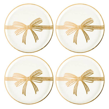 Gold Bow Plates Set of 4