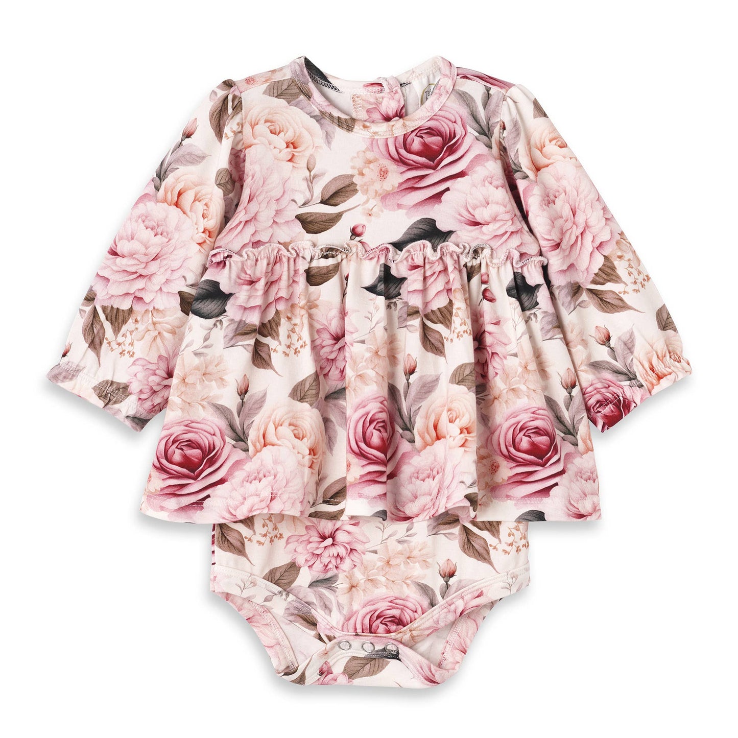Baby Bamboo Floral Skirted Bodysuit - 0-3M