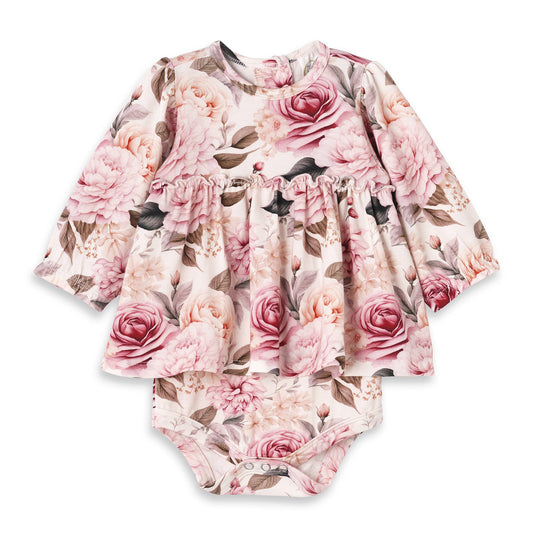 Baby Bamboo Floral Skirted Bodysuit - 0-3M