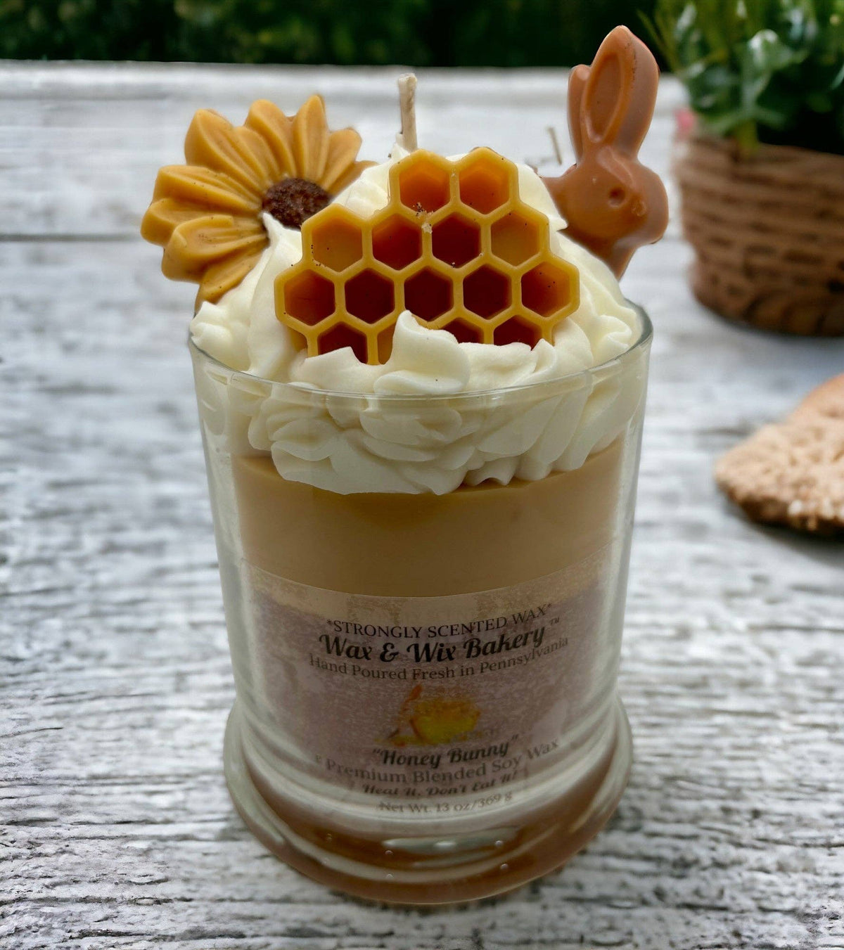 Honey Bunny Candle. 13 oz. Large Soy Dessert Candle