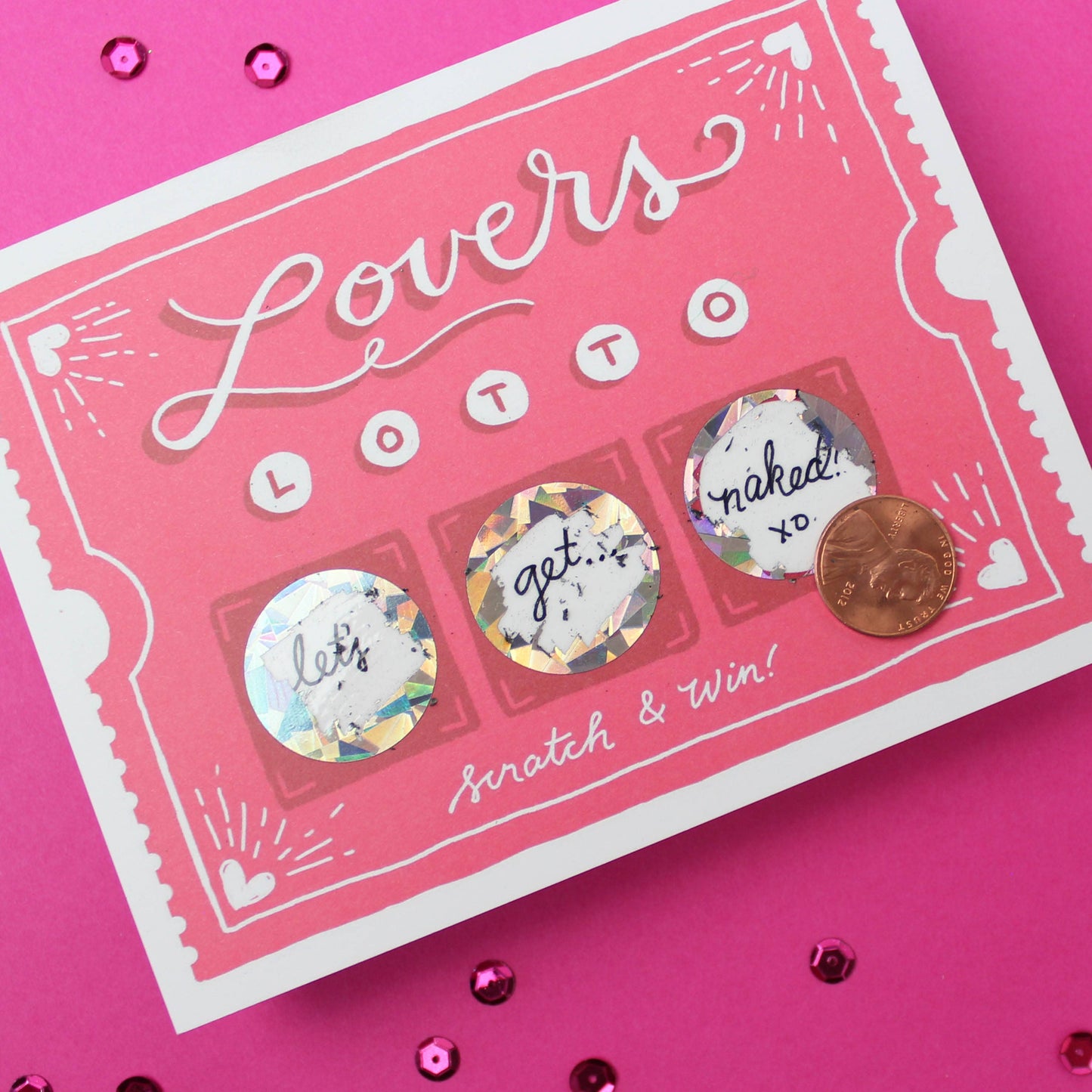 Tarjeta Raspadita - Lotería de los Enamorados - Amor/Aniversario