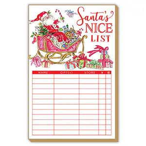 Handpainted Santa's Nice List Luxe Large Notepad