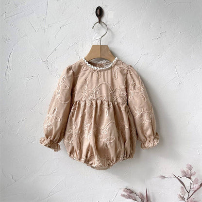 Baby Girl Jacquard Embroidered Romper