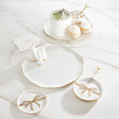 Gold Bow Plates Set of 4