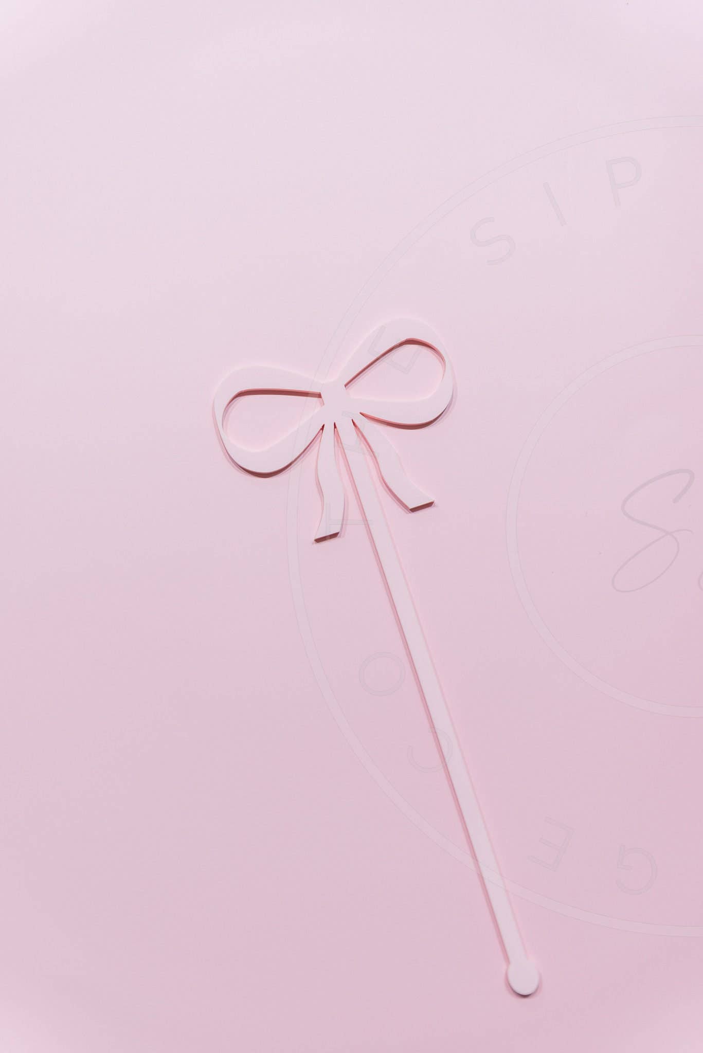 The Sip Social Co Pink Bow Cut Out Swizzle Stir Sticks