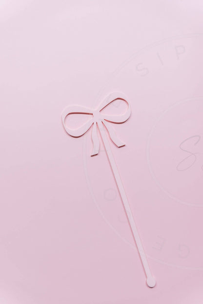 The Sip Social Co Pink Bow Cut Out Swizzle Stir Sticks