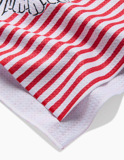 Geometry - Sacred Striped Love Hearts Tea Towel