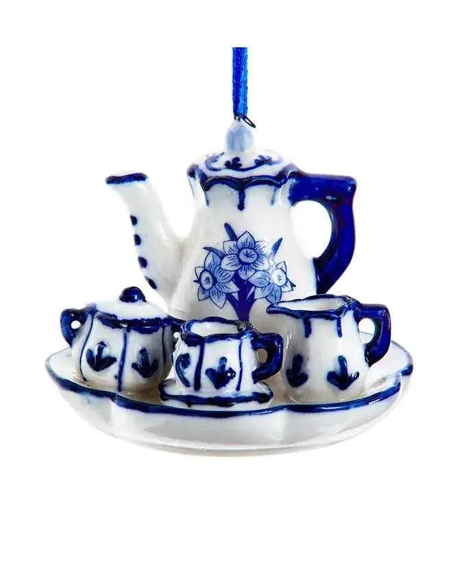2.75" Delft Blue Afternoon Tea Ornament
