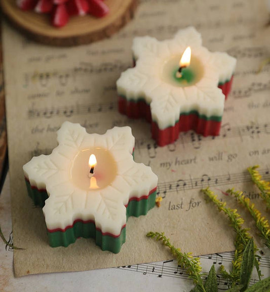 Velas Meta - Decoración navideña Velas de soja con aroma a copos de nieve navideños