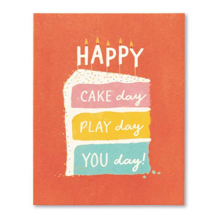 Tarjeta de cumpleaños: ¡Día del pastel, día de juegos, día para ti!
