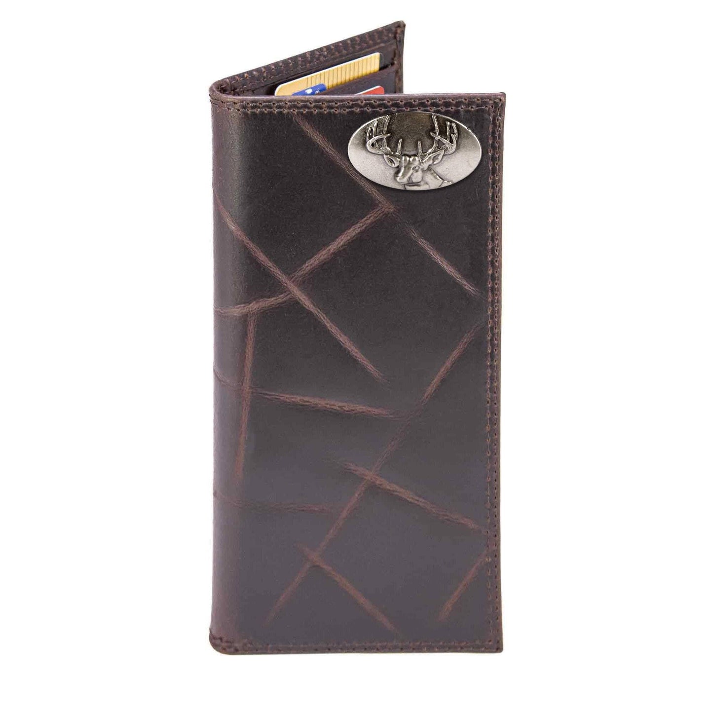 Buck Leather Roper Wallet: Crazyhorse Brown