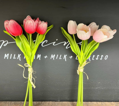 Pack of 5-stems Real Touch medium open tulip