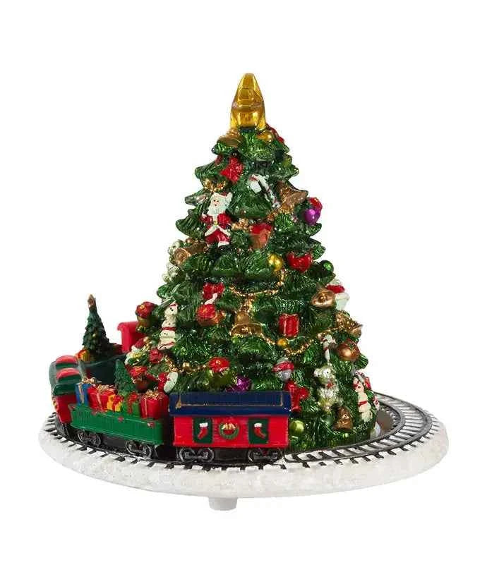 Christmas Tree With Revolving Train Music Box