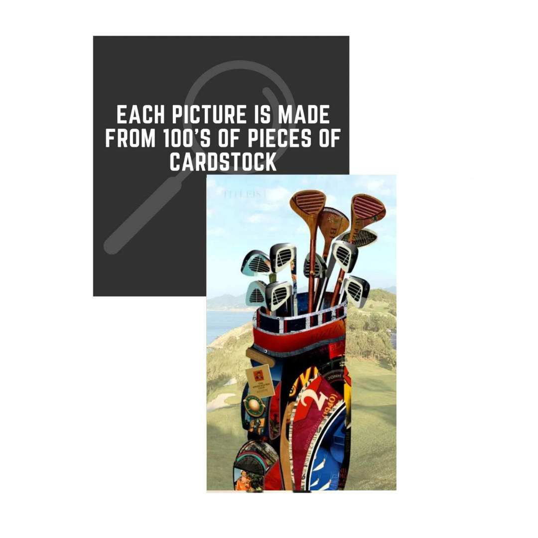 3D Collage Art | Golf Bag (40"x20")